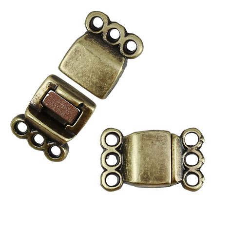 3 Loops Magnetic Clasp Antique Brass