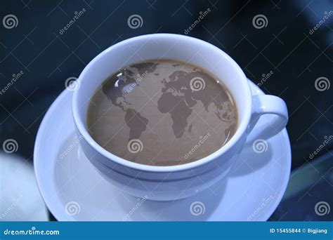 Coffee With World Map Stock Photo Image Of Drinks Brown 15455844