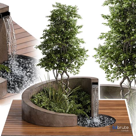 Landscape Furniture With Fountain Architect Element 08 3d Model Buy