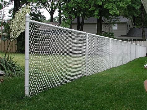 White Vinyl Coated Chain Link Fence By Elyria Fence