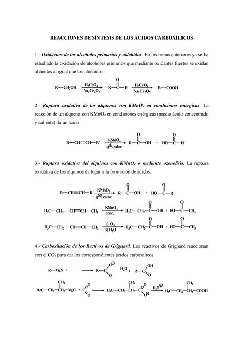 Reacciones de los acidos Carboxilicos Química Orgánica III UNAM