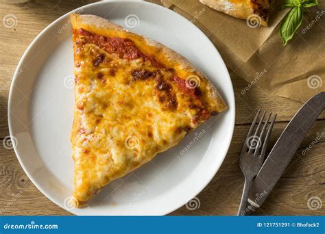 Homemade Greasy New York Cheese Pizza Stock Image Image Of Meal Restaurant 121751291