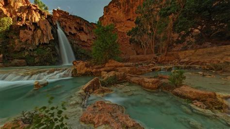 Havasu Falls In The Grand Canyon Near Supai Arizona Peapix