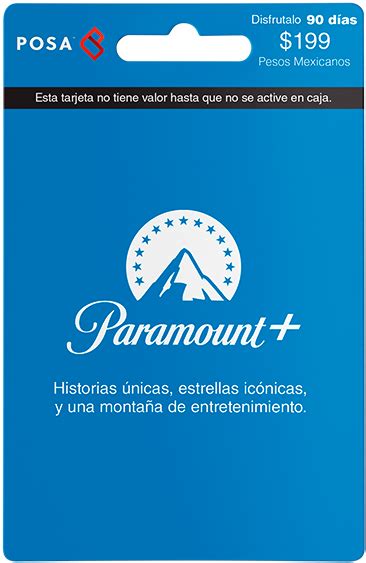 Tarjeta Incomm Paramount Plus Incomm