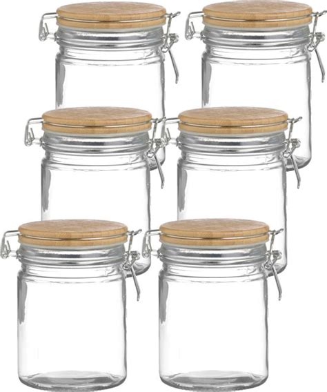 Urban Living Voorraadpot Bewaarpot 10x 700 Ml Glas Met