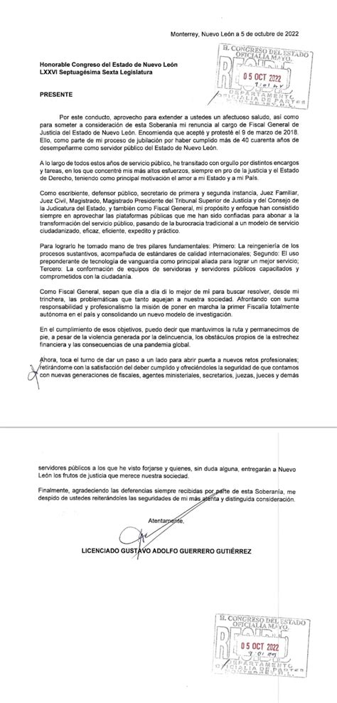 Renunció El Fiscal De Nuevo León Gustavo Adolfo Guerrero Infobae