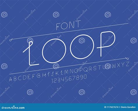 Loop Italic Font Vector Alphabet Stock Vector Illustration Of