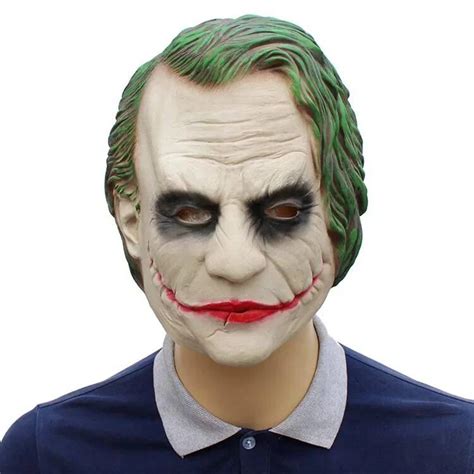 Mask Costume For Clown Joker Cosplay Latex Man Smile Mask With Long