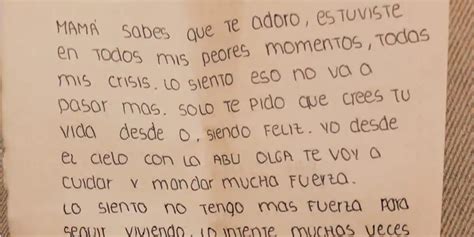 Lo siento No tengo más fuerza para seguir viviendo la carta de