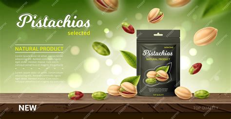 Premium Vector Nuts Package Poster Realistic Pistachios Bag Design