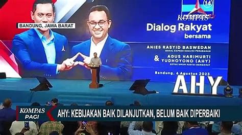 Pidato Ahy Di Acara Dialog Rakyat Bandung Kebijakan Baik Dilanjutkan