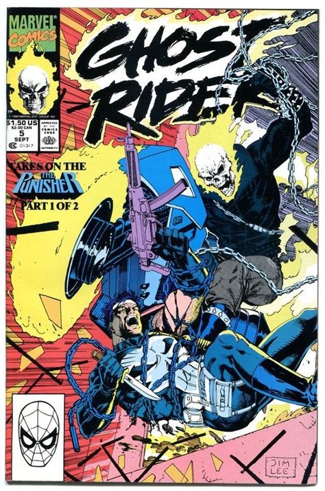 Punisher Vs Ghost Rider By Jim Lee Ghost Rider Marvel Marvel Comics