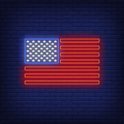 Neon American Flag Wallpaper