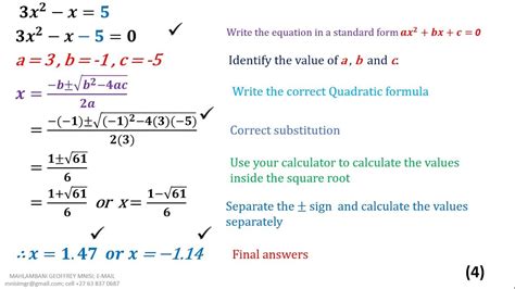 2 Solve For X For Any Quadratic Equation Using A Quadratic Formula