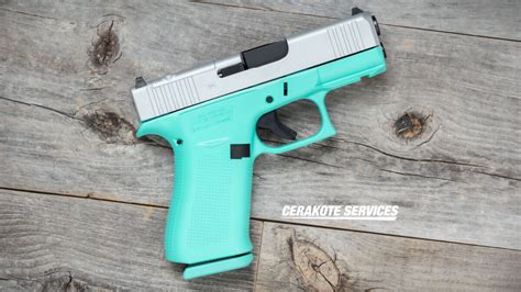 Glock 43x Mos Tiffany Blue Pistol 9mm Satin Aluminum Slide Cerakote Services