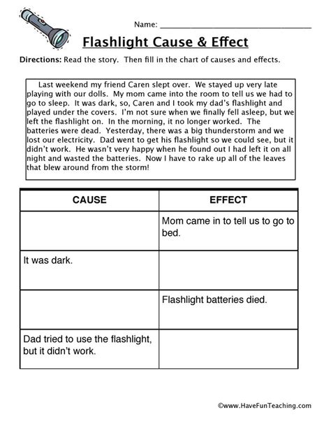 Cause And Effect Worksheets 5th Grade