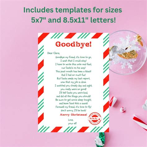 Elf On The Shelf Goodbye Letter Template Christmas Tradition Editable And Printable Letter Edit