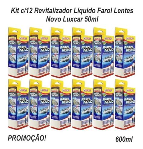 12 Unidades Revitalizador Líquido Farol Novo Luxcar 50 ml Limpeza