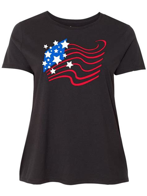 Inktastic Stylized American Flag Fourth Of July Womens Plus Size T