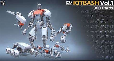 HardSurface Kitbash Vol 1 3D Model CGTrader