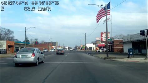 Driving Along 7 Mile Road In Detroit Michigan Round Trip Between