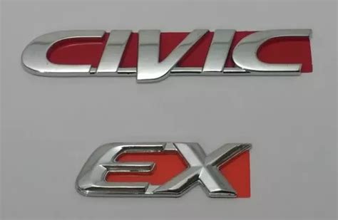 Emblemas Civic Ex Letreiro Cromado Linha Honda Kit P S Mercadolivre