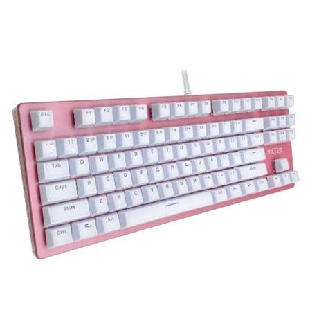 Tilted Nation Teclado mecánico rosa TKL Carcasa acrílica placa de