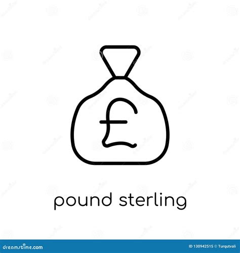 Pound Sterling Icon Trendy Modern Flat Linear Vector Pound Sterling