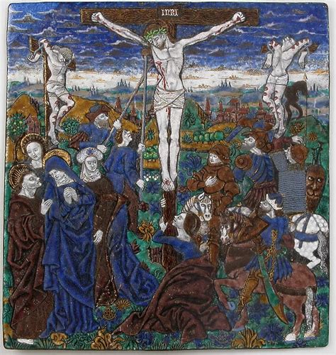 Plaque With The Crucifixion French 15th Century Available As Framed