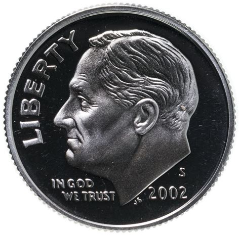 Монета США 10 центов (1 дайм) 2002 стоимостью 1112 руб.