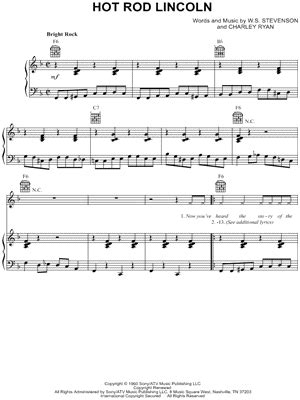 "HOT ROD LINCOLN" Sheet Music - 1 Arrangement Available Instantly - Musicnotes