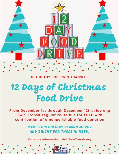 12 Days of Christmas Food Drive – TWIN TRANSIT