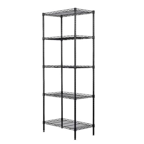 Karl Home Black 5 Tier Heavy Duty Steel Freestanding Garage Storage