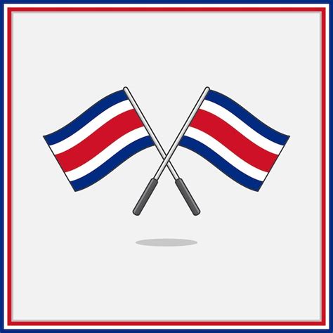 Bandera De Costa Rica Ilustración Vectorial De Dibujos Animados Costa