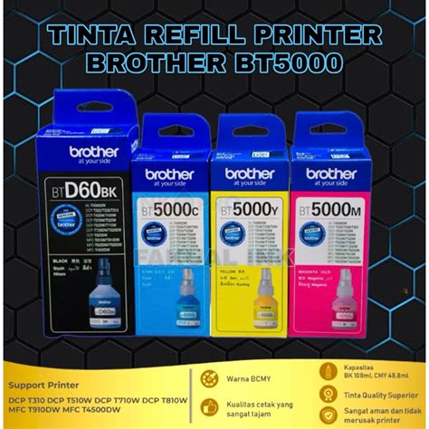 Jual Tinta Brother BTD60BK BT5000 To Printer DCP T310 T510W T710W T810W