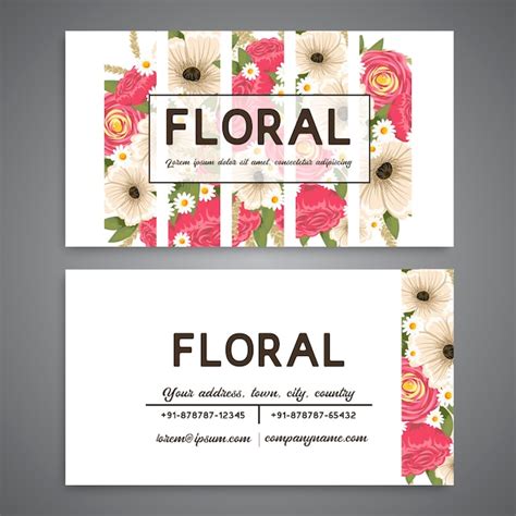 Premium Vector Vintage Business And Visiting Card With Floral Pattern