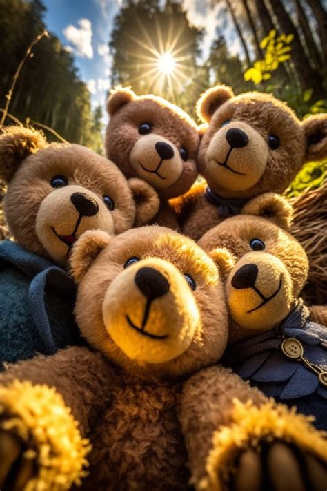 Canvas Teddy Bear Group Selfie Etsy In 2023 Teddy Bear Wallpaper