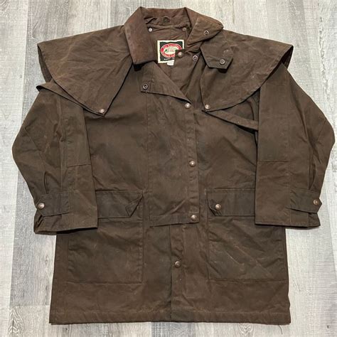 Vintage Australian Outback Waxed Canvas Vtg Oilskin Duster Jacket Grailed
