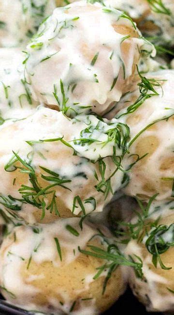 Swedish Potatoes With Dill Cream Sauce Veggie Dishes Veggie Recipes Dill Cream Sauce