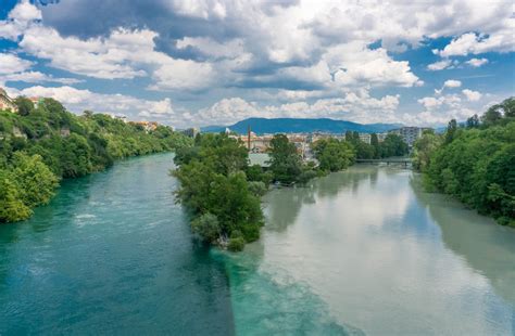 The Rhône And Arve Rivers Meet In Geneva A Stunning Natural And