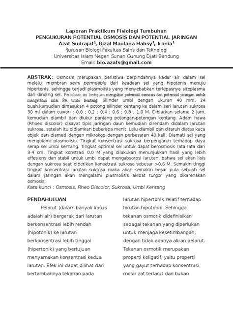 Laporan Praktikum Fisiologi Tumbuhan 2 Pdf