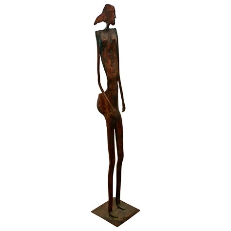 Art Objects Female Copper Nude Sculpture Etna Pe