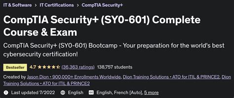 Udemy Comptia Security Sy Complete Course Exam