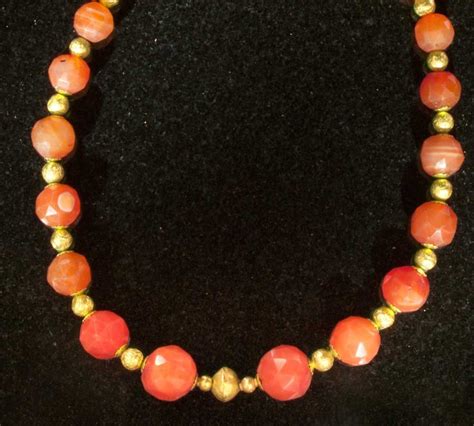 A Roman Carnelian Faceted Bead Necklace Ca 1st Century Ad Ancient Necklace Faceted Bead