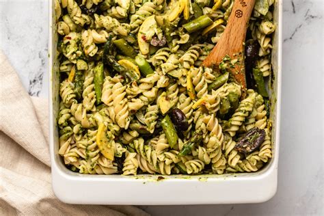 Roasted Spring Vegetable Pesto Pasta Vegan From My Bowl