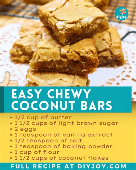 Chewy Coconut Bars Recipe