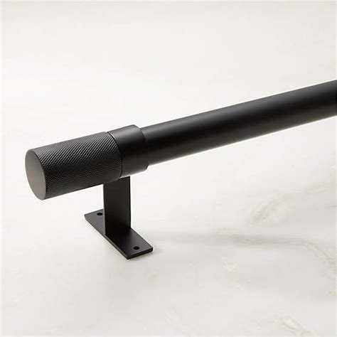 Modern Matte Black Blackout Curtain Rod 48 88 X1 25 Reviews CB2