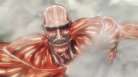 Attack On Titan Season 2 Ep 7 Scene Scouts Vs Colossal Titan Youtube