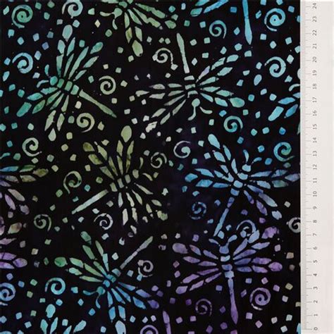 Black Batik Insect Dot Fabric Purple Blue Timeless Treasures Modes U