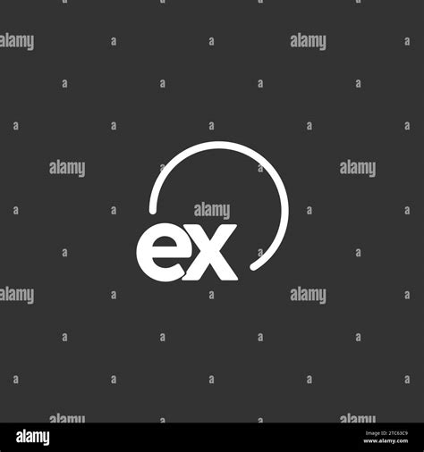 EX Initial Logo With Rounded Circle Vector Graphic Stock Vector Image